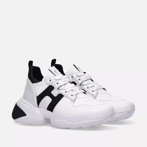 HOGAN White Logo INTERACTION ALLACCIATO OKT Women’s Sneakers Sz 38